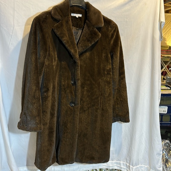 CAbi Jackets & Coats Cabi Chocolate Brown Faux Fur Coat Poshmark